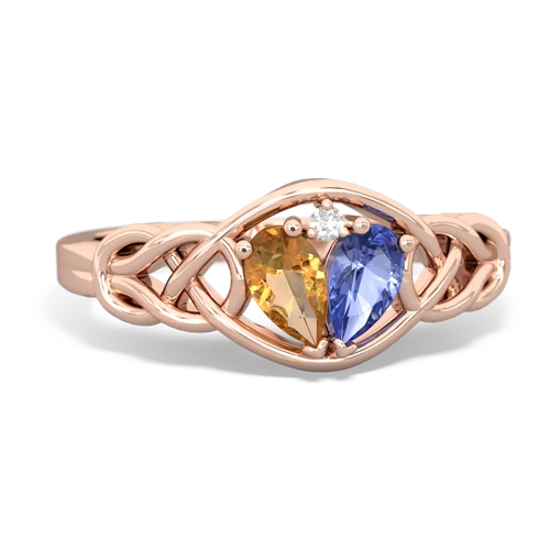 citrine-tanzanite celtic knot ring