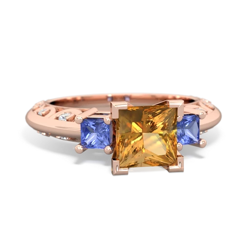 citrine-tanzanite engagement ring