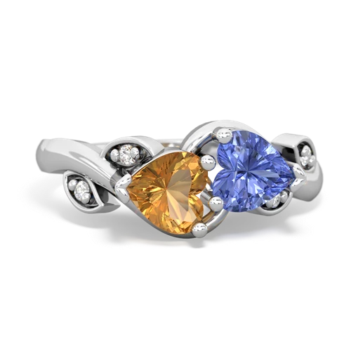 citrine-tanzanite floral keepsake ring