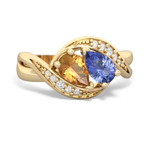 citrine-tanzanite keepsake curls ring