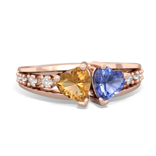 citrine-tanzanite modern ring