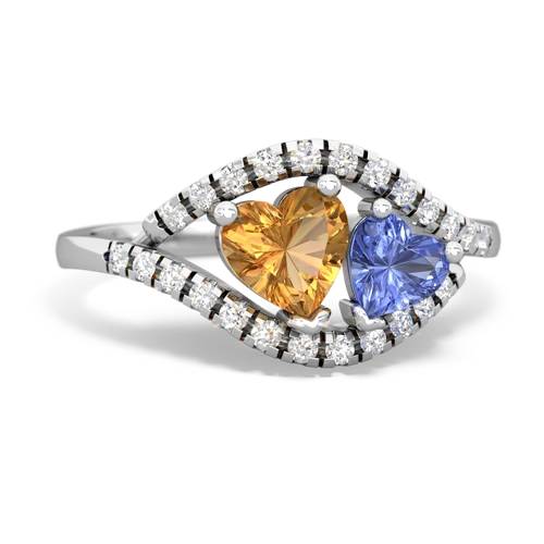 citrine-tanzanite mother child ring