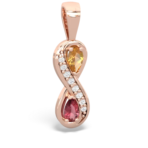 citrine-tourmaline keepsake infinity pendant