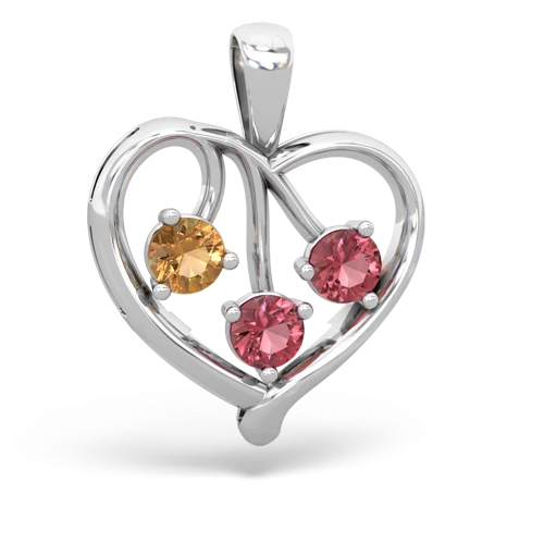 citrine-tourmaline love heart pendant