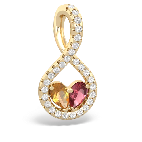 citrine-tourmaline pave twist pendant