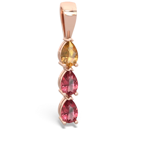 citrine-tourmaline three stone pendant