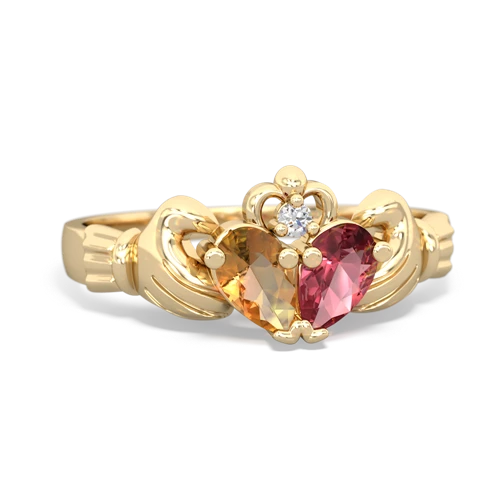 citrine-tourmaline claddagh ring