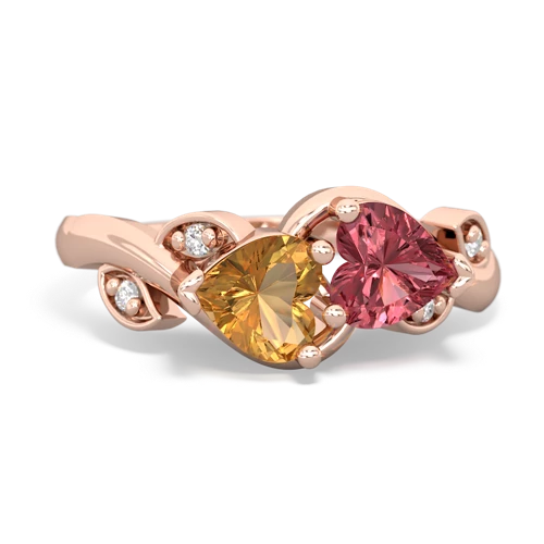 citrine-tourmaline floral keepsake ring