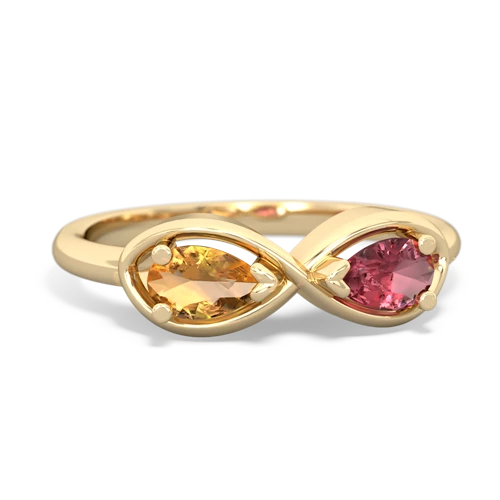 citrine-tourmaline infinity ring