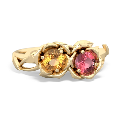 citrine-tourmaline roses ring