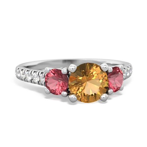 citrine-tourmaline trellis pave ring