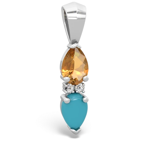 citrine-turquoise bowtie pendant