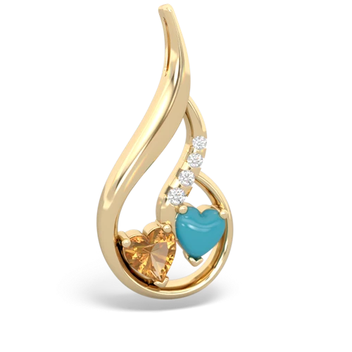 citrine-turquoise keepsake swirl pendant