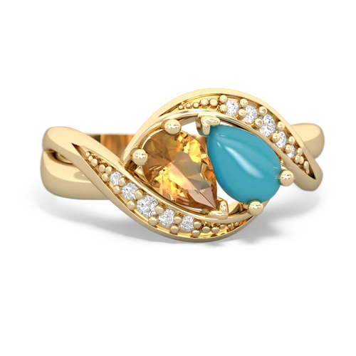 citrine-turquoise keepsake curls ring