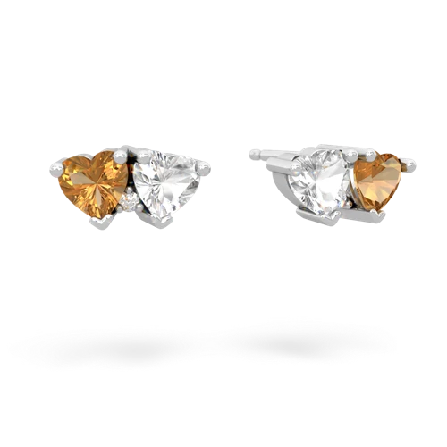 citrine-white topaz  earrings