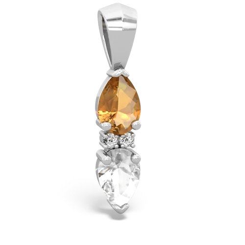 citrine-white topaz bowtie pendant