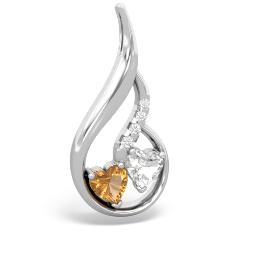 citrine-white topaz keepsake swirl pendant