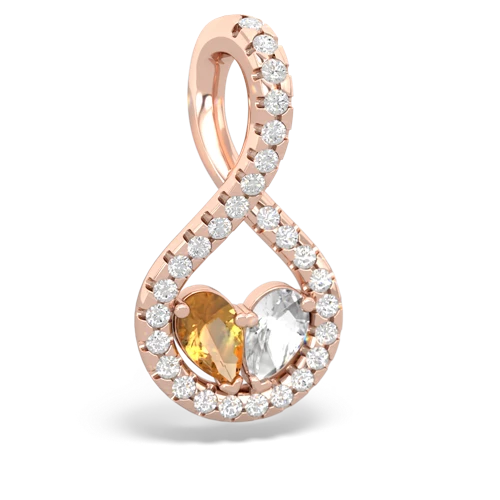 citrine-white topaz pave twist pendant