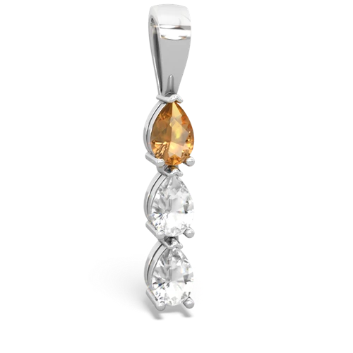 citrine-white topaz three stone pendant