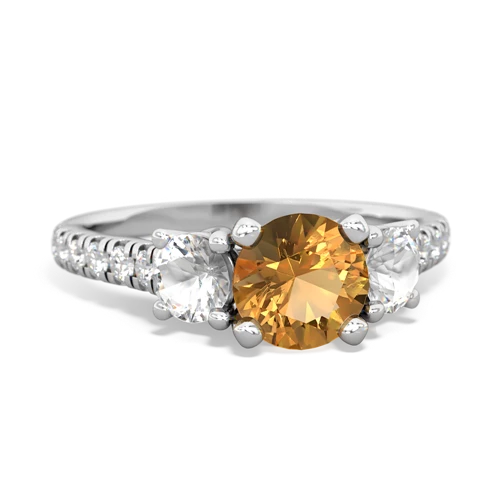 citrine-white topaz trellis pave ring