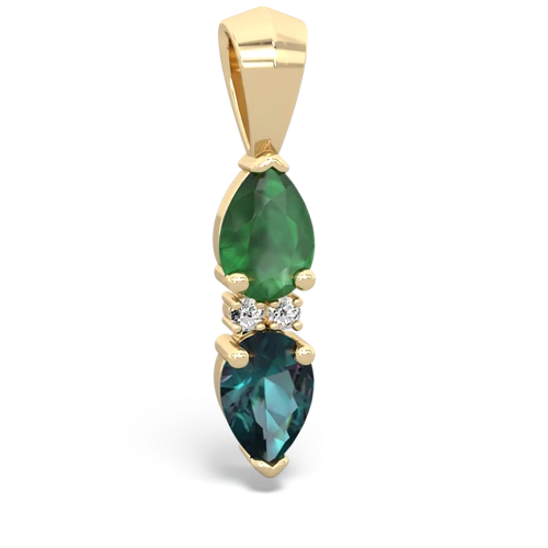 emerald-alexandrite bowtie pendant