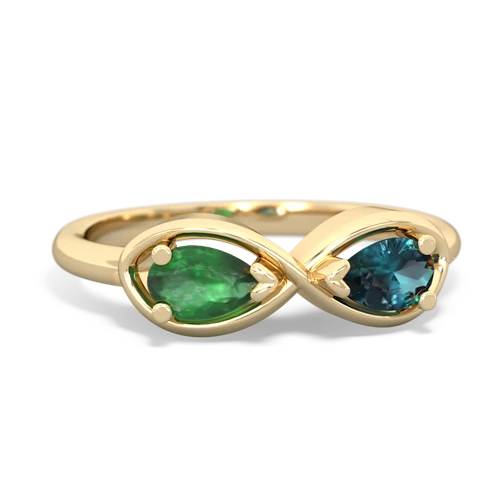 emerald-alexandrite infinity ring