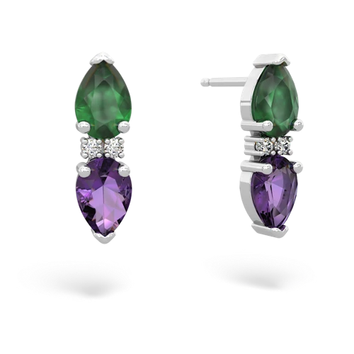 emerald-amethyst bowtie earrings