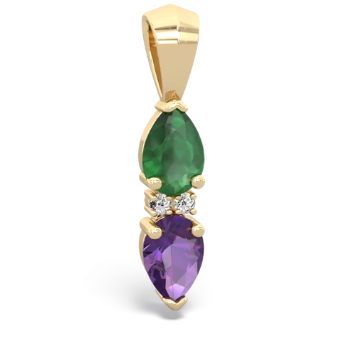 emerald-amethyst bowtie pendant