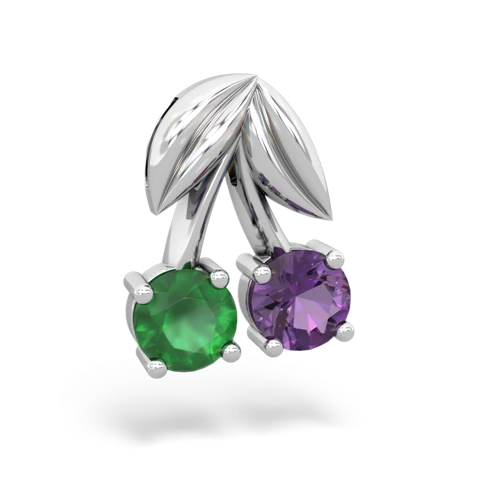 emerald-amethyst cherries pendant