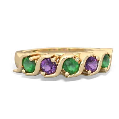 emerald-amethyst timeless ring