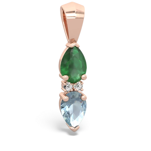 emerald-aquamarine bowtie pendant