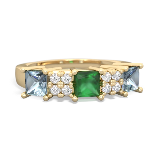 emerald-aquamarine timeless ring