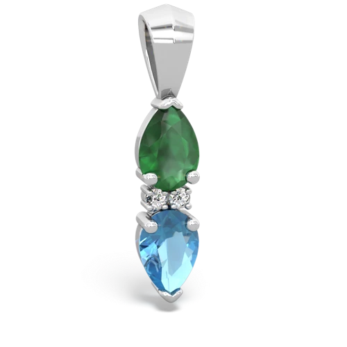 emerald-blue topaz bowtie pendant