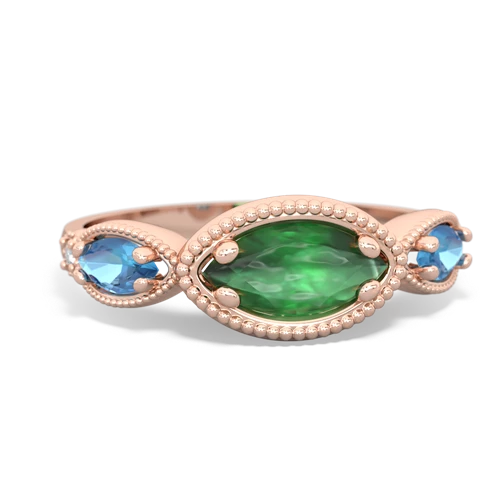 emerald-blue topaz milgrain marquise ring