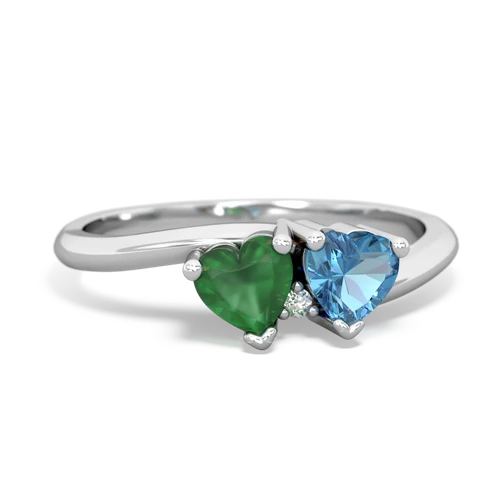 emerald-blue topaz sweethearts promise ring