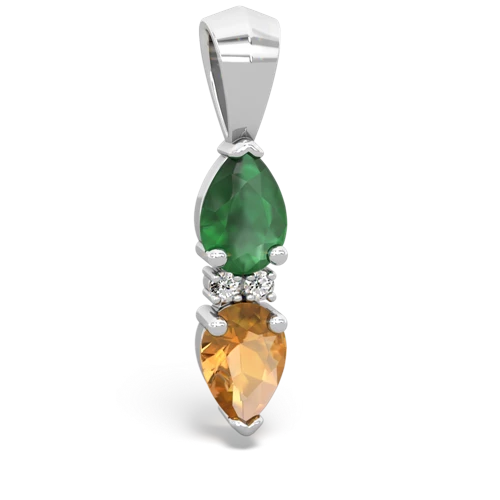 emerald-citrine bowtie pendant