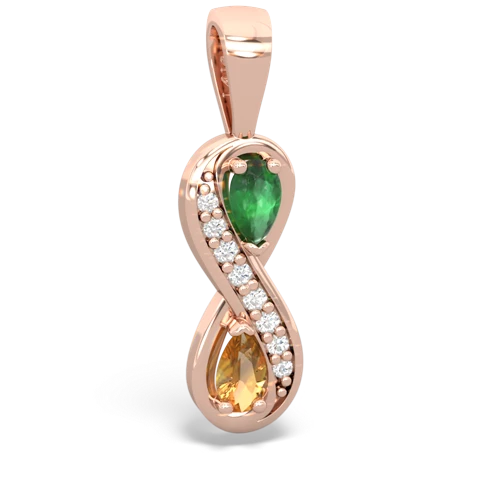 emerald-citrine keepsake infinity pendant