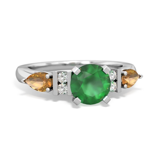 emerald-citrine engagement ring