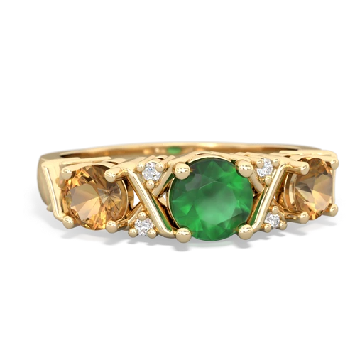 emerald-citrine timeless ring