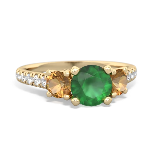 emerald-citrine trellis pave ring