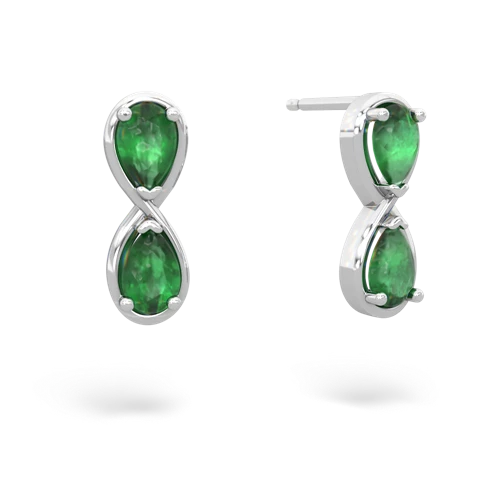 emerald-emerald infinity earrings