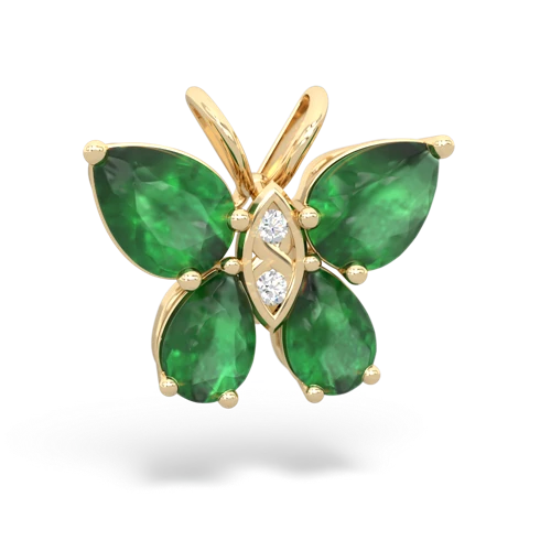 emerald-emerald butterfly pendant