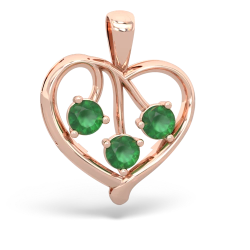 onyx-emerald love heart pendant