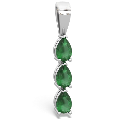 emerald-lab sapphire three stone pendant