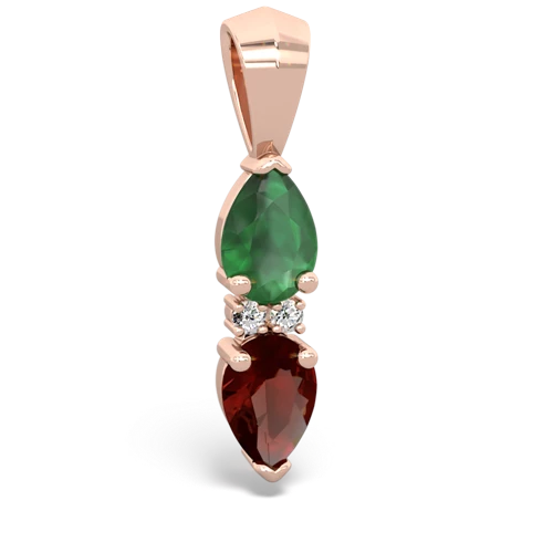 emerald-garnet bowtie pendant