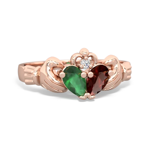 emerald-garnet claddagh ring