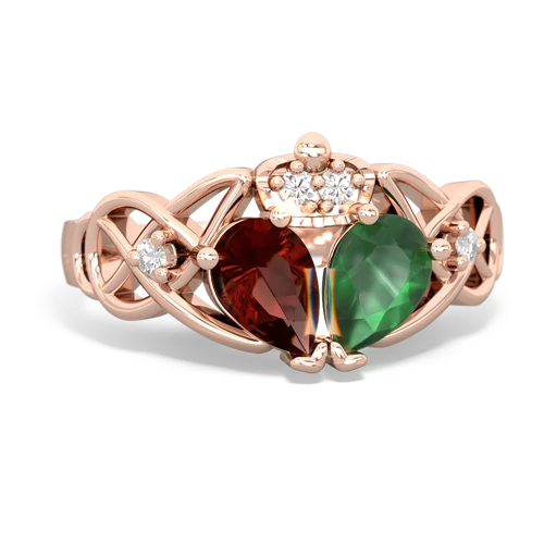 emerald-garnet claddagh ring