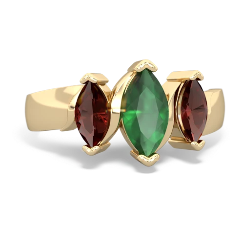 emerald-garnet keepsake ring