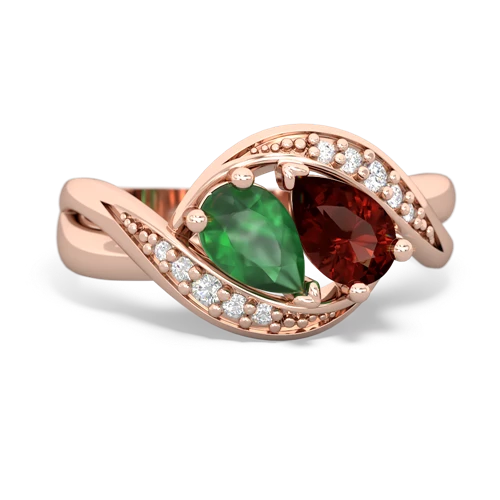 emerald-garnet keepsake curls ring