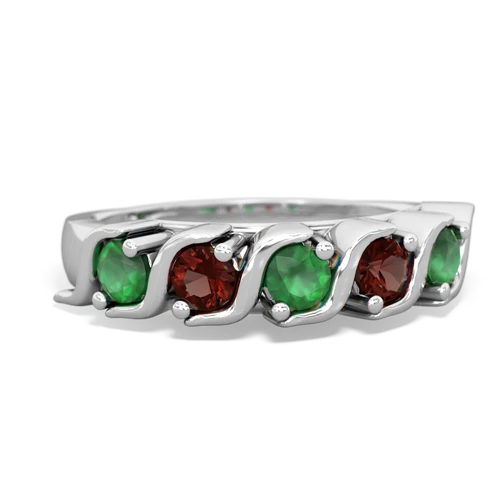 emerald-garnet timeless ring